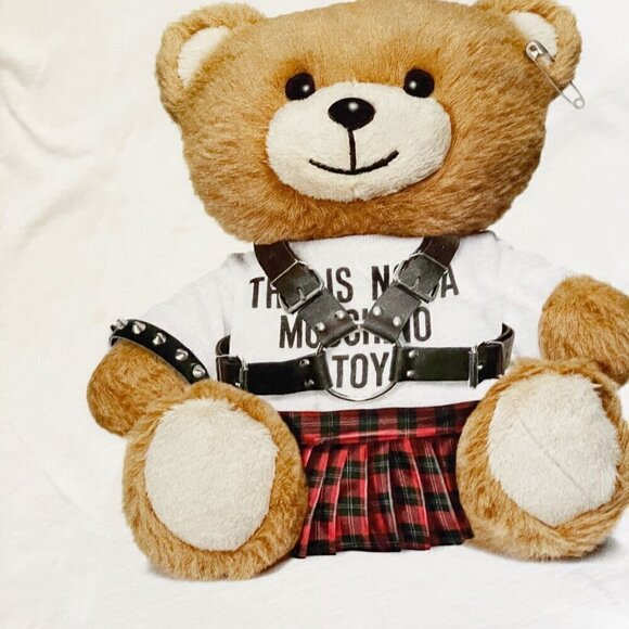 Moschino This is Not a Toy Graphic Bunny Short Sleeve Crew Pullover Cotton Tee M - Picture 2 of 10